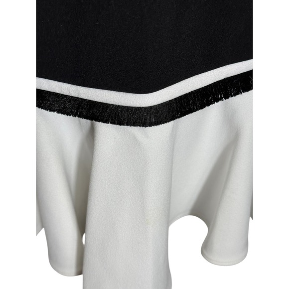 Calvin Klein Dress‎ Size 12 Black Dress & White Ruffle Hem A Line Party Cocktail - Picture 5 of 10